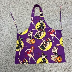 Purple Witch Halloween Pin-up Apron